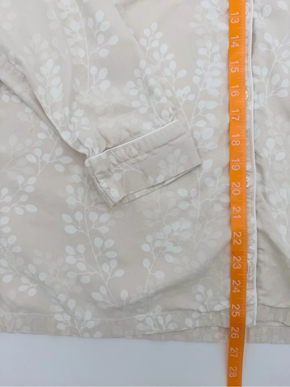 The Company Store 100% Cotton Cream Botanical Pajama Set Size L